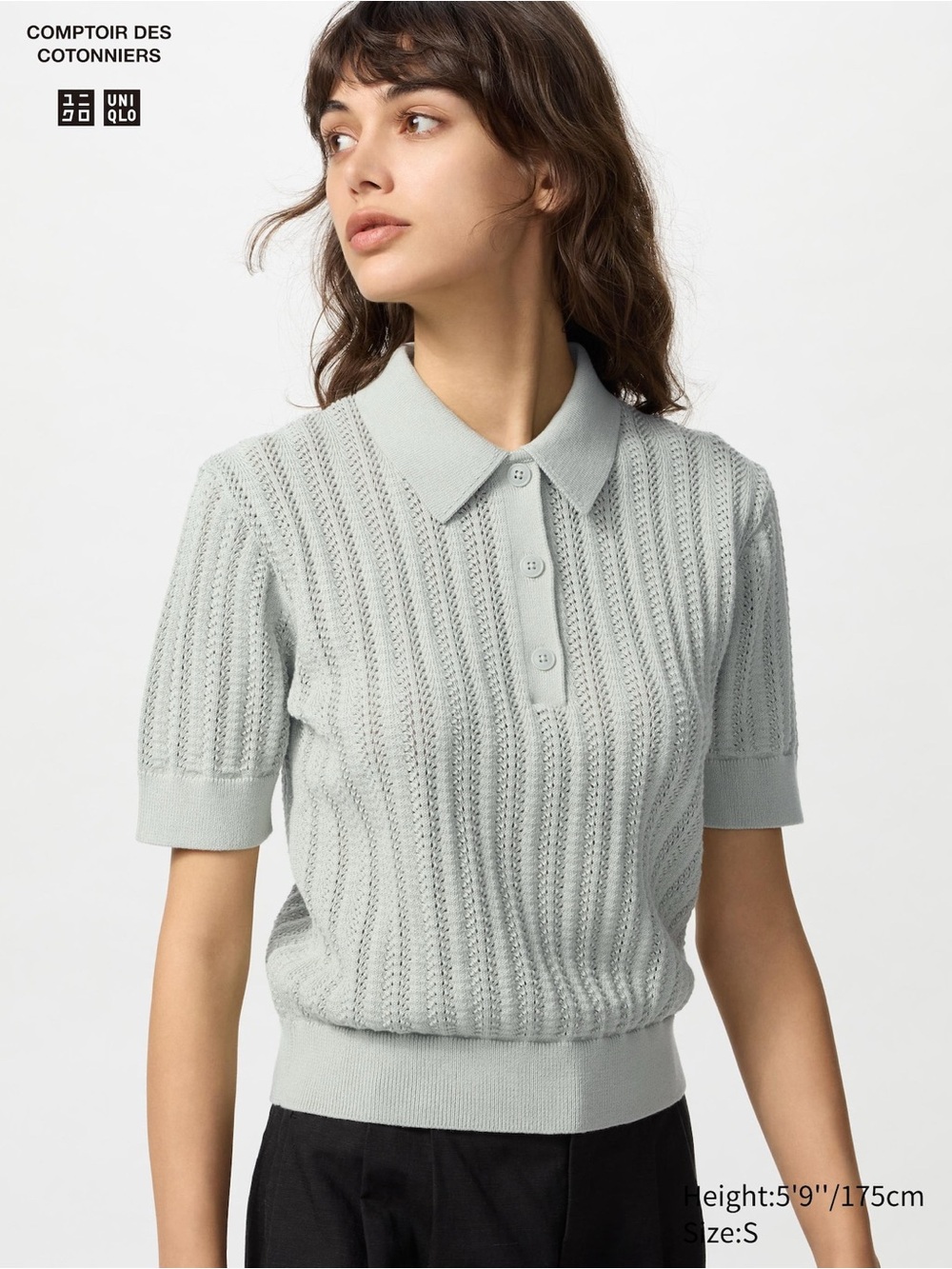 Comptoir Des Cotonniers x Uniqlo Cotton Pointelle Polo Sweater (Sz S)